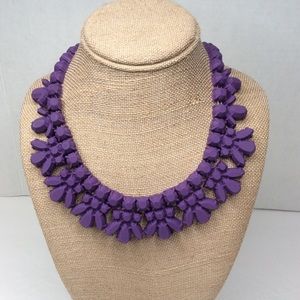 Statement Bib Necklace Rubberized Purple